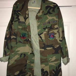 sequined oversized army style jacket